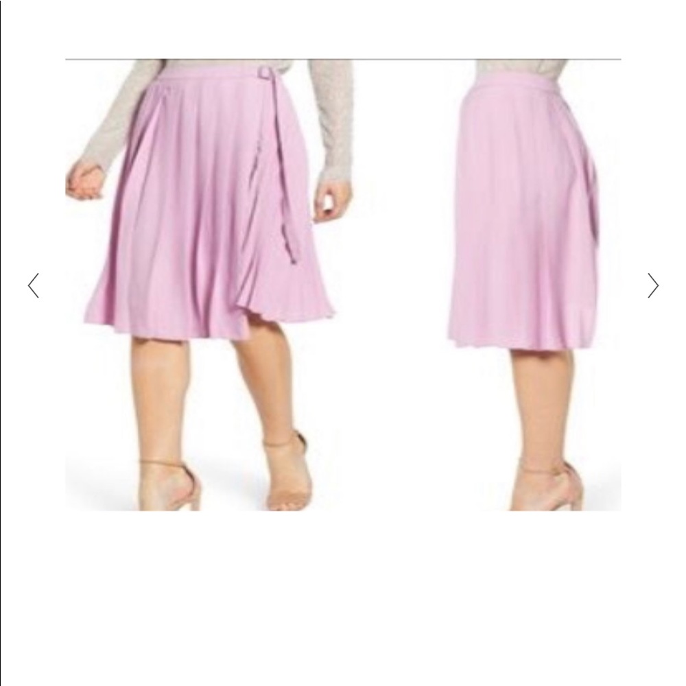 Anthropologie Leith Accordion Pleated Asymmetrical Midi Full Skirt M - Picture 4 of 9